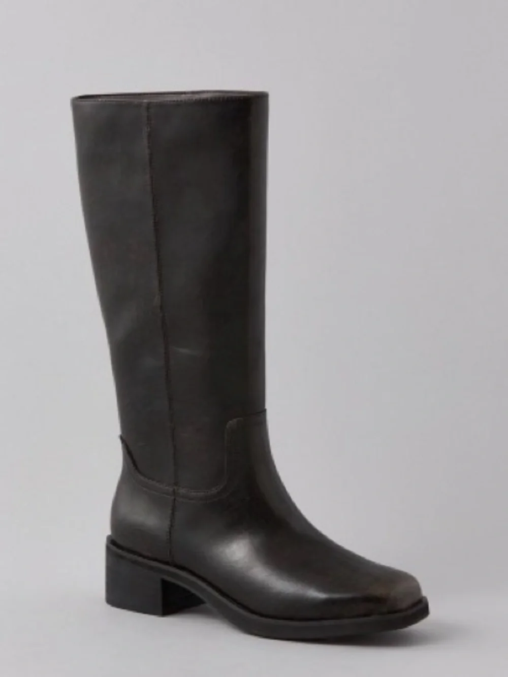 American Eagle Outfitters Black Leather Knee-High Heeled Boot